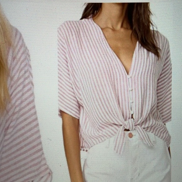 Rails Pink Striped Tie-Front Top - Picture 8 of 8